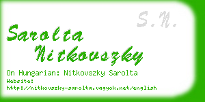 sarolta nitkovszky business card